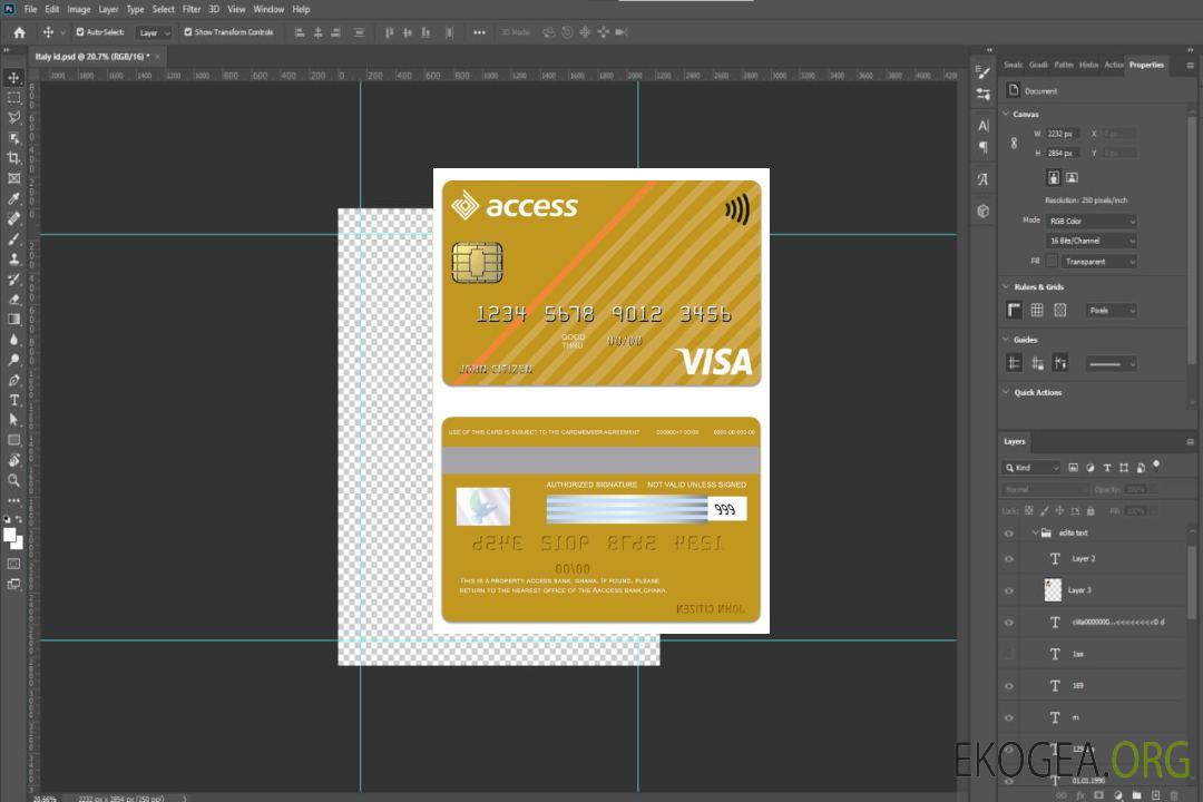 Carte visa or Ghana Access Bank template Carte visa or Ghana Access Bank template